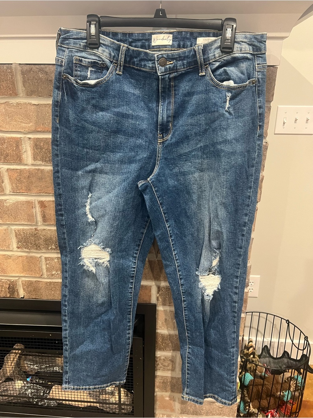 Wonderly Women's Distressed Skinny Jeans - Blue